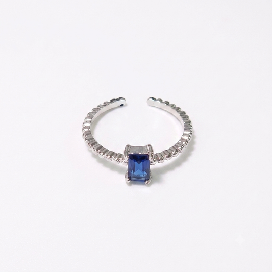 Ring|Emerald-Cut Solitaire Adjustable Ring | Minimalist Statement