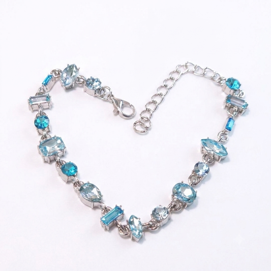 Bracelet|Aurora Mixed-Cut CZ Bracelet | Multi-Color Crystal Link Bracelet