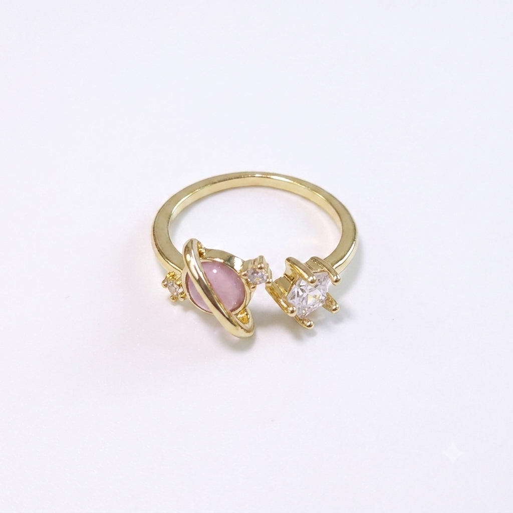Ring｜Celestial Orbit Open Ring – Planet & Star CZ Statement Ring | Galaxy Jewelry