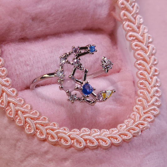 Ring｜Celestial Moon & Star Open Ring | Adjustable Ring | Galaxy Jewelry
