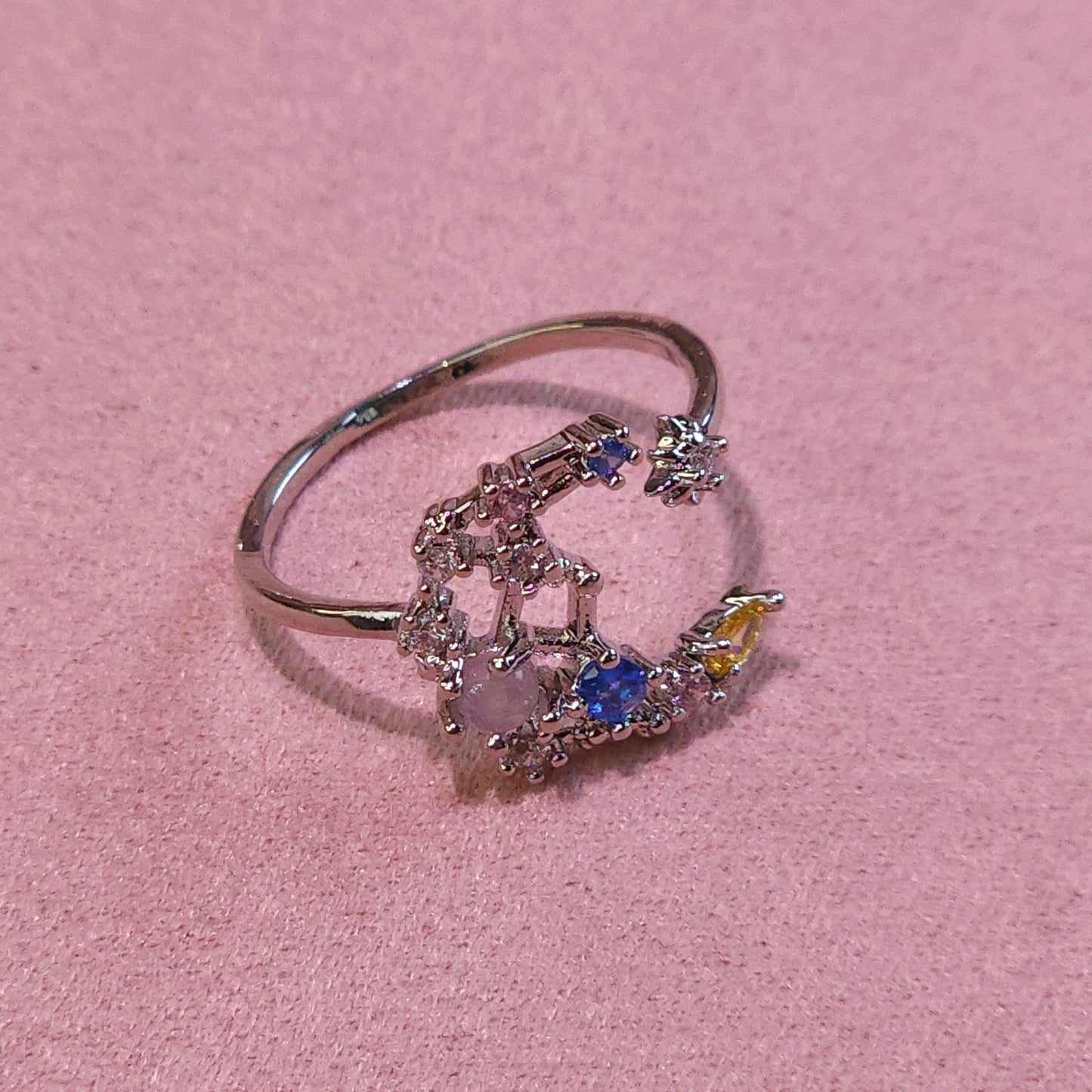 Ring｜Celestial Moon & Star Open Ring | Adjustable Ring | Galaxy Jewelry
