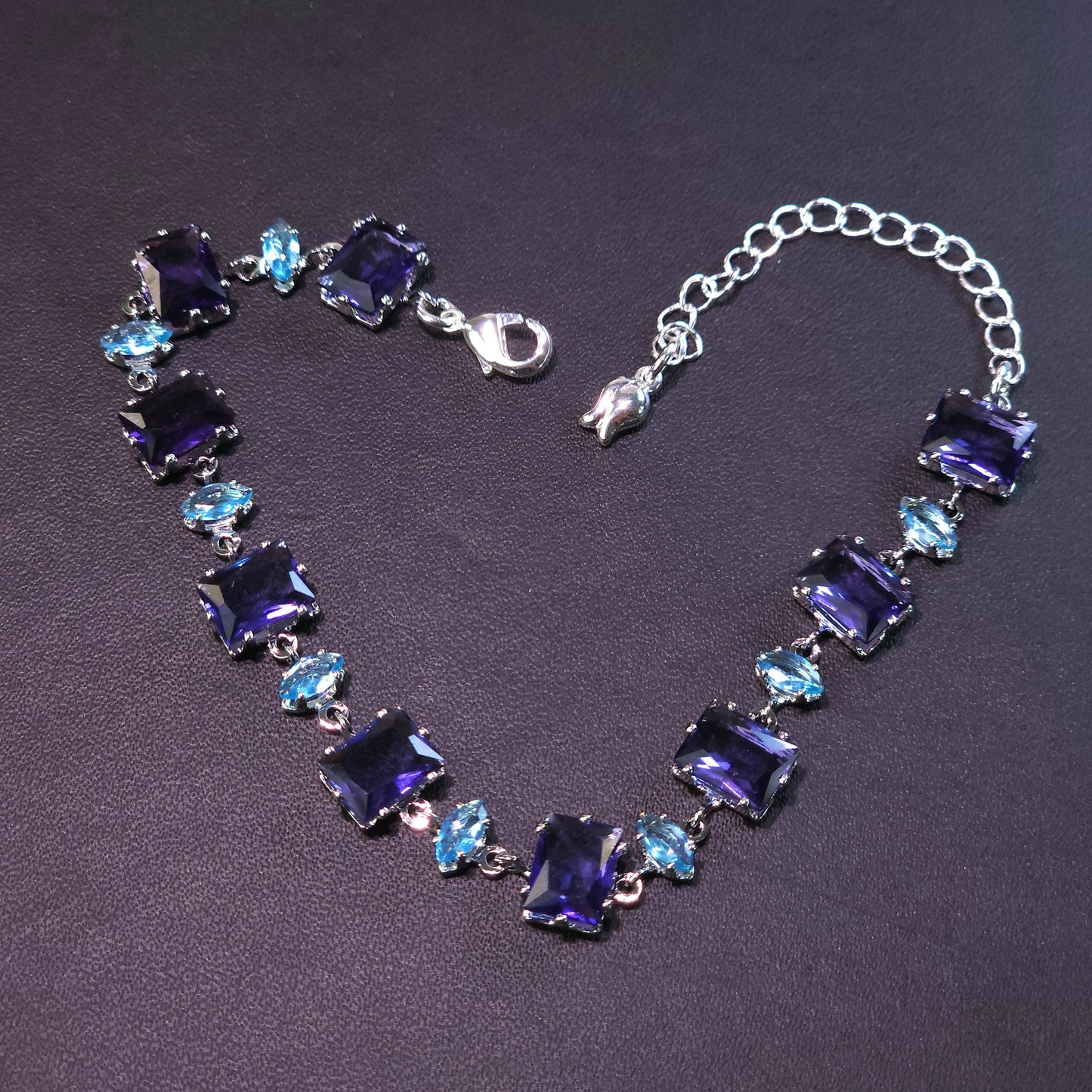Bracelet｜Aurora Mixed-Cut CZ Bracelet | Multi-Color Crystal Link Bracelet